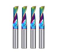 10 Piece Single Flute Aluminium Router Bits,3.175-12mm Shank Tungsten Carbide Spiral O Flute End Mill Coated Colorful Milling Cutter For Aluminum Plastic Wood(4x17x45 10pcs)