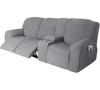 10-Piece Sofa Cover Set with Drink Holders & Zippered Lid for 3-Seater Recliner Machine Washable Durable Protection Stylish Design for Living Room Furniture