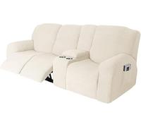 10-Piece Sofa Cover Set with Drink Holders & Zippered Lid Machine Washable for 3-Seater Recliner Durable & Stylish Protection for Your Furniture