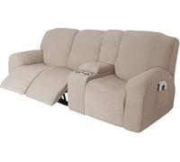 10-Piece Sofa Cover Set with Drink Holders & Zippered Top for 3-Seater Recliner Machine Washable Durable Protection for Couch Furniture Easy Care