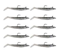 10-Piece Soft Fishing Lures - Sinking Swimbaits with Paddle Tail & Jig Head, 11cm, Plastic Sea Fishing Tackle for Pike, Bass, Perch, Trout - Saltwater & Freshwater - Easy Catching