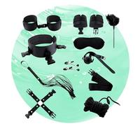 10-Piece Sponge Bed Yoga Flex Kit, Soft Plush Accessory, Comfortable Close Fit, Bed Stretching Training, Home Fitness Essential (Black)+Y12