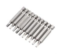 10 Piece Square Drive Bit Set, Hardened Steel Hex Shank Screwdriver Bits Compatible with Power Drills, SQ1 to SQ5 Multi-Size Kit, 65mm Long(50mm SQ2)