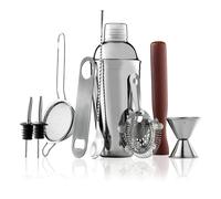 10-Piece Stainless Steel Cocktail Shaker Set with Travel Bag - Perfect Mixology Kit for Home Bars