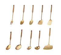 10-Piece Stainless Steel Kitchen Tool Set - Premium 18/8 Titanium-Plated Cooking Utensils, Spoons, Turners, Spatula, Ladle & Gadgets for Home Chefs - Durable Silver Accessories