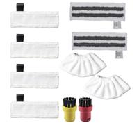 10-Piece Steam Cleaner Accessory Set Compatible with Kärcher Steam Cleaner EasyFix SC 2, SC 3, SC 4, SC 5, Replacement Cloths Set for All Floors (4 Floor Cloths + 2 Sanding Cloths + 2 Hand Nozzle