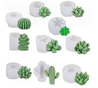 10-Piece Succulent Cactus Silicone Set Handmade Tools for Candle Resin Casting Soap Cement Decoration
