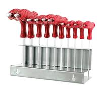 10 Piece T Handle Imperial SAE Hex Allen Key CR-V Screwdriver Set + Stand