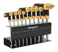 10-Piece T-Handle Trx-Star Key Set For Precision Fastening - Sizes T9 To T50