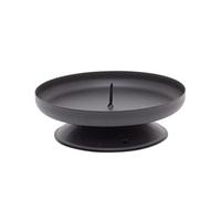 10 Piece Traditional Black Metal Candle Holder Candle Plate | Pillar Candle Dish Candlestick | Round Votive Candle Holders