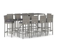 Garden Bar Set Outdoor Table and Chair Set with Cushions Poly Rattan vidaXL