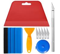 10-Piece Vinyl Wrap Tools Kit, Wallpaper Installation Tools with Smoother & Cutter, Replacement Blades, for Peel and Stick Wallpaper, Car Wrapping & Contact Paper