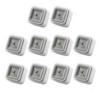 10-Piece Wall-Mount Push-In Tea Towel Holder for Kitchen & Bathroom - Chrome-Plated ABS Dish Cloth Hanger, Space-Saving Vertical Rack, Grey