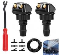 10-Piece Windshield Washer Nozzle Assembly Kit, Adjustable Spray Nozzles with Tubing, Connectors & Screwdriver, Universal Replacement Parts for Most Cars, SUVs and Trucks