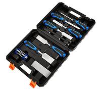 10 Piece Wood Chisel Set, Wood Carving Hand Chisel Tool Set with Storage Case for Beginners & Professions,DIY Carving Sculpture Wax Carving with Honing Guide, Sharpening Stone, Carpenter Pencil