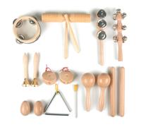 10 Piece Wooden Musical Instrument Set for Kids Percussion, Early Education and Rhythm Learning