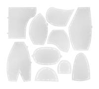 10 Pieces 1 Memory Bear Sewing Kit, Memory Bear Template Ruler Set, Teddy Bear Pattern Sewing, DIY Sewing Kit, Reusable with Instructions for Sewing Quilting Crafts (10 Inches)