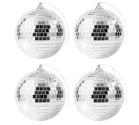 10 Pieces 10 cm Disco Ball, Silver Hanging Mirror Balls, Party Decorations, Disco Ball, Suitable for Christmas Tree Decoration, Disco Party, Home Decoration