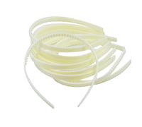 10 Pieces 10 mm Slim Narrow Plastic Alice Head Bands DIY Hair Accessory White