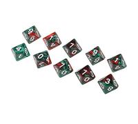 10 Pieces 10 Sided D10 Polyhedral Dice Double Color for DND RPG Coffee | Acrylic,10 pieces,16mm,double-color,for table games,RPG,education,school supplies,high,quality