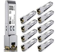 10 pieces, 1000BASE-T SFP transceiver, SFP to RJ45, 1.25G copper SFP to Ethernet module, compatible with Cisco GLC-T/SFP-GE-T, MA-SFP-1GB-TX, Ubiquiti UniFi UF-RJ45-1G, Mikrotik S-RJ01, Netgear