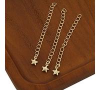 10 Pieces 14k Gold Filled 50MM Extender Chain for Jewelry Making, Adjustable for Bracelets & Necklaces (Star)