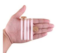 10 Pieces 18ml Test Tubes with Cork Stopper 22 * 70mm Glass Tubes Terrarium Jars Bottles Vials for Craft Lab Accessory DIY