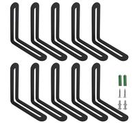 (10 Pieces) 19x45x45x3mm Black Stainless Steel Slotted L Bracket Adjustable 90 Degree Mounting Shelf Brackets Corner Brace with Self Tapping Screws