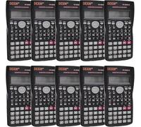 10 Pieces 2 Line Engineering Scientific Function Calculator Large Display Math Calculator for Student Teacher Classroom High School College School Business Offices Black