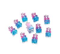 10 Pieces 20 x 11 mm Resin Glitter Gummy Bear Charms for DIY Jewellery Making Earrings Pendants Necklaces Bracelets Charm Accessories Beautiful Design