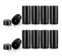 10 Pieces 30ml/1oz Black Deodorant Containers Plastic Bottom Filling Stick Deodorant Bottle Refillable Lip Balm Tube for Lipstick Crayon Chapstick DIY Cosmetic