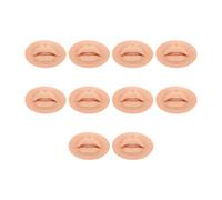 10 Pieces 3D Tattoo Practice Lips Soft Silicone Realistic Tattoo Fake Skin for Semi-Permanent Makeup Microblading Lip Training Kit (Tone