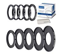 10 pieces 52 mm filter ring adapter set, filter metal step rings for all brands, UV ND CPL 52-40.5, 52-46, 52-49 mm, 52-55 mm, 52-58 mm, 52-62 mm, 52-67 mm, 52-72 mm, 52-82 mm + lens cleaning