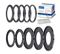 10 pieces 58 mm filter ring adapter set, filter metal step rings for all brands, UV ND CPL 58-40.5, 58-46, 58-49 mm, 58-52 mm, 58-55 mm, 58-62 mm, 58-67 mm, 58-72 mm, 58-82 mm + lens cleaning