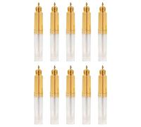 10 Pieces 5ml 8ml Refillable Lip Gloss Tubes with Gold Lid and Soft Brush for Lip Samples Cosmetics and Portable Use Travel Lip Gloss Tube