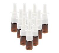 10 Pieces 5ml Mini Plastic Nasal Spray Bottles Fine Mist Sprayer Pump Brown