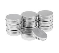 10 Pieces 60ml Round Aluminum Cosmetics Cream Empty Lip Balm Containers Jars Tin Silver