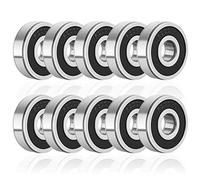 10 Pieces 6200-2RS Bearings, Deep Groove Ball Bearing Double Sealed Bearing 10 * 30 * 9mm Radial GCR15 Bearing for Electrical Instrument Mechanical Equipment