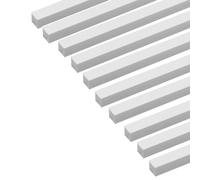 10 Pieces ABS Square Rod, White Plastic Solid Bar Length 500Mm Side Length 0.5-5Mm Suitable for DIY Sand Table Model(Side length 4mm)
