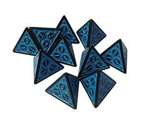 10 Pieces Acrylic D4 Dices Polyhedral Dices Set for Card Games Math Teaching Blue 19mm