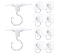10 Pieces Adhesive Ceiling Hooks, Sticky Hooks Clear Hooks for Walls No Damage, Ceiling Command Hooks for Hanging, Outdoor Clear Adhesive Hooks (10)