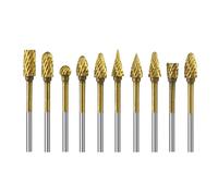 10 Pieces Alloy Steel Rotary Burrs with Double Cut Design Grinding Head Bits for Efficient Cutting and Smooth Operations Metal Engraving Burr