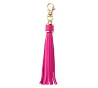 10 Pieces Artificial Leather Tassel with Swivel Clasp 5.9inch Fringe Keychain Bag Charm for Women Bag Accessories Purse Making (Hot Pink)