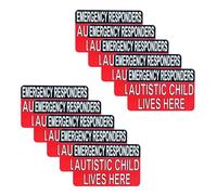 10 Pieces Autistic Child Lives Here Vinyl Stickers, 63 x 100 mm Self Adhesive Stickers, UV Waterproof, Scratch Resistant Film Labels