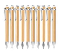 10 Pieces Ballpoint Pens, Press The Pen, Study and Office Supplies, Bamboo Ballpoint Pens, Writing Tools