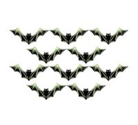 10 Pieces Bats Wall Decor, Glowing Bats Holiday Decor, Spooky Wall Ornament For Halloween Yard Party Front Door Porch Haunted House Classroom Bathroom Bedroom