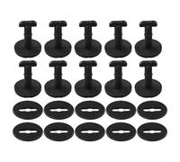 10 Pieces Black Floor Mat Clips Rivets Retainer Trim For Bmw E46 318i 325i X3 Nylon Plastic Fasteners 17.5mm Stem Length 20.6mm Max Diameter Secure Carpet Holding Solution Easy Push In Design