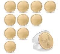 10 Pieces Blank Challenge Coin Brass Laser Engraving Blanks 40mm Diameter Coin Blanks with Acrylic Protection Box Pattern for DIY Crafts Engraving