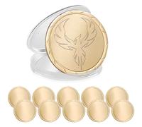 10 Pieces Blank Challenge Coin Brass Laser Engraving Blanks 40mm Diameter Coin Blanks with Acrylic Protection Box Pattern for DIY Crafts Engraving