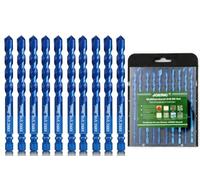 10 Pieces Blue 8MM Ceramic Tile Drill Bit, JOERIC 5/16 inch Masonry Drill Bits Set Concrete Drill Bits for Ceramic Tile Wood Porcelain Mirror Plastic Marble Wall with Strength Carbide Tips